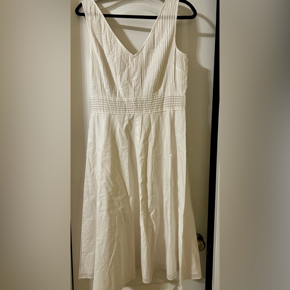 White Pleated Sun Dress J Crew Size 10 - Picture 1 of 6